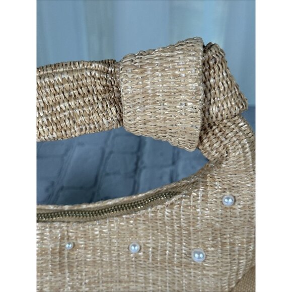 Crown Vintage Raffia Basket Seasonal Knit Hobo Bag NWOT - Picture 13 of 14